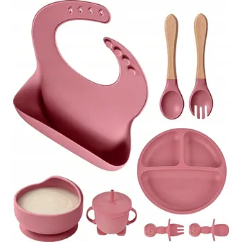 SILIKONOVÉ NÁDOBÍ SADA NÁDOBÍ PRO DĚTI S BRYNDÁKEM PŘÍSAVKA