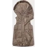 Béžová péřová dámská vesta (B8153-12) odstíny béžové M (38)