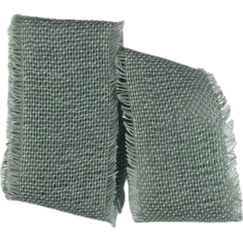 Stuha Stuha bavlněná VILLAGE SOUL AQUA modrá 60mm x 2m (15,-Kč/m) (Stuha bavlněná, modrá, oboustranná, s třásnitým okrajem)