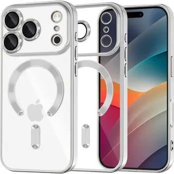 Pouzdro na mobilní telefon Techsuit – luxusní křišťálový MagSafe – iPhone 17 Pro – stříbrný