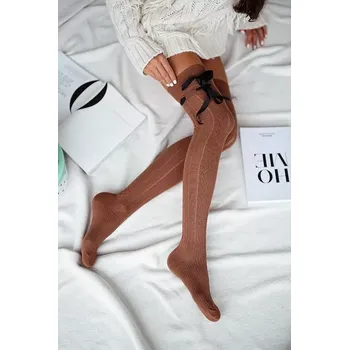 Dámské punčochy AŽUROVÉ PLETENÉ PONOŽKY SE STUHOU 0835.001 tmavě modrá 37-41