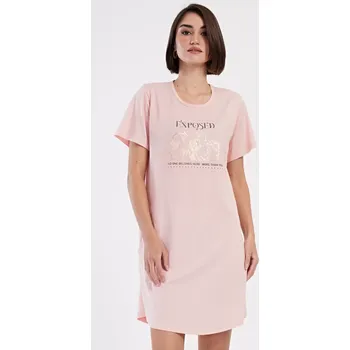 Dámské šaty Dámské domácí šaty s krátkým rukávem Michaela světle lososová 3XL