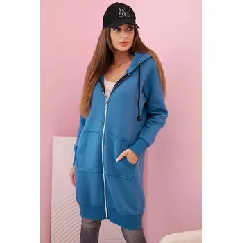 Dámská mikina Dámská zateplená mikina s kapucí a zipem džínovina UNI