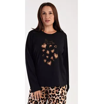 Dámské pyžamo dlouhé Anna černá 5XL