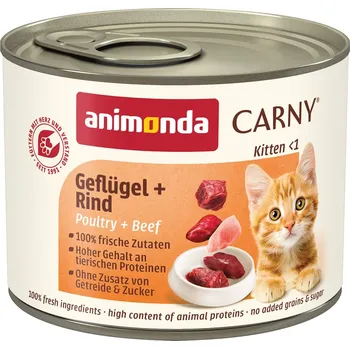 Krmivo pro kočku animonda Carny Kitten drůbeží + hovězí maso 12 × 200 g