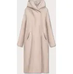 Světle béžový dlouhý přehoz přes oblečení s kapucí (B6010-51) odstíny béžové M (38)