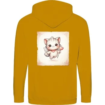 Pánská mikina Mikina na zip unisex s potiskem Kočka valentýnek pánské