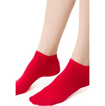 Pánské oblečení Hladké dámské ponožky 052 Červená 38-40