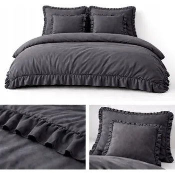 Povlečení POVLEČENÍ S VOLÁNEM 200X220 SET 3 DÍLNÝ MIKROVLÁKNO - VÝBĚR BAREV