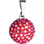 Stříbrný přívěsek s krystaly červený kulatý 734080.4