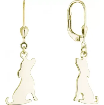 Náušnice Pozlacené stříbrné náušnice psi 61130