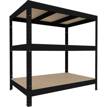 regál Regál do domácnosti Biedrax 35 x 75 x 120 cm, černý, 3 police MDF, nosnost 300 kg na polici