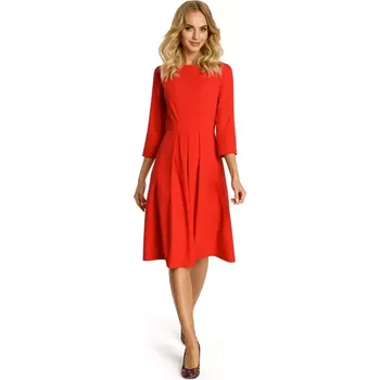 Dámské šaty M335 Šaty se skládaným sklady vpředu - červené EU L