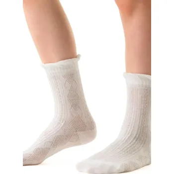 DÍVČÍ VZOROVANÉ PONOŽKY SOFT 014 ecru 29-31