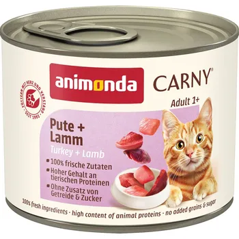 Krmivo pro kočku animonda Carny Adult krůtí + jehněčí maso 200g konzervy 24x200g
