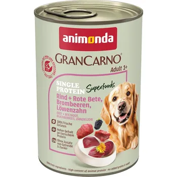 Krmivo pro psa Animonda GranCarno HOVĚZÍ + ČERVENÁ ŘEPA, OSTRUŽINY A PAMPELIŠKA 24x400g