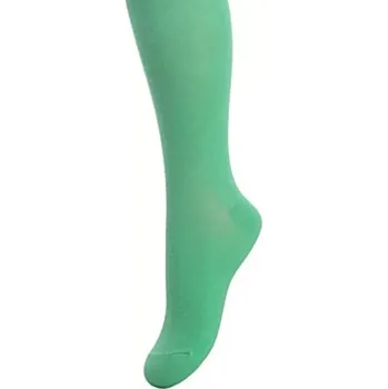 Dívčí oblečení MĚKKÁ BAVLNA - HLADKÉ PUNČOCHÁČE JARO/LÉTO 6-11 LET zelená 152-158