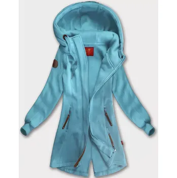 Dámská mikina Světle modrá dlouhá dámská mikina s kapucí (AMG-675/2) odstíny modré XXL (44)