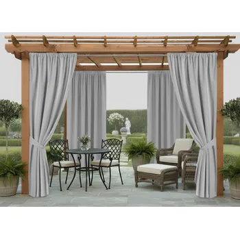 Pergola Venkovní zahradní závěs s tunýlkem JAMAICA color 03 světle šedá, různé rozměry (cena za 1 kus) + dárek úvaz MyBestHome Rozměr: 155x220 cm