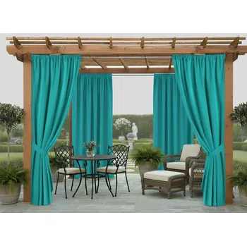 Zahradní stavba Venkovní zahradní závěs s tunýlkem JAMAICA color 51 tyrkysová, různé rozměry (cena za 1 kus) + dárek úvaz MyBestHome Rozměr: 155x250 cm