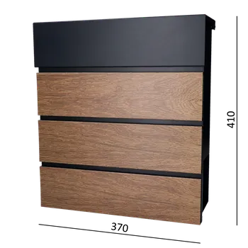 Poštovní schránka Poštovní schránka, Max. formát A4, Dřevodekor/RAL 7016