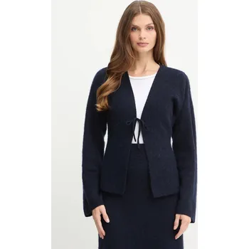 Dámský svetr Kardigan s příměsí vlny BOSS Orange C_Farfal 50548954 námořnická modř 59X, vel. S