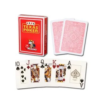 Poker Pokrové karty Modiano TEXAS PK JUMBO 100% plastové, červené