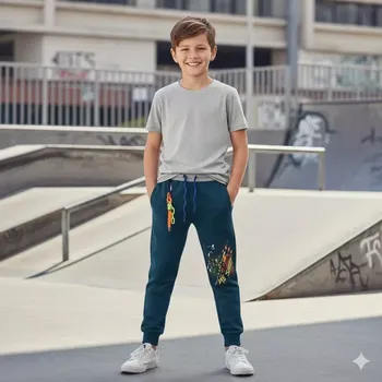 Chlapecké tepláky Kugo MT1736 petrolejové