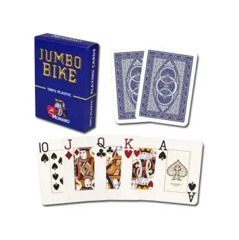 Poker Pokrové karty Modiano BIKE TROPHY JUMBO 100% plastové, modré