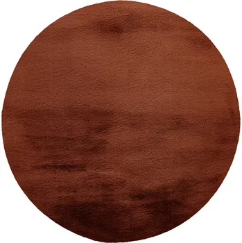 Koberec Happy Kusový koberec s vysokým vlasem Rund, ø 120 cm, terra, 100% polyester&nbsp;HEARUN800TER120120