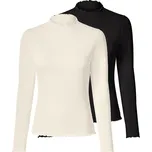 esmara® Dámské triko s dlouhými rukávy, 2 kusy (černá/bílá, L(44/46))