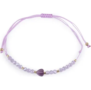 Náramek Náramek shamballa srdce a broušené korálky s AB efektem