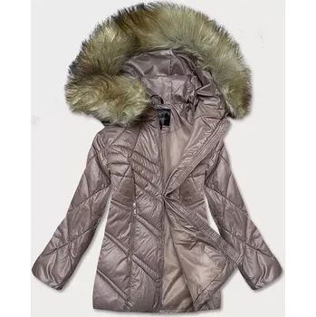 Dámská bunda Dámská bunda v barvě cappuccino pro přechodné období s kapucí (H-97-1) odstíny béžové XXL (44)