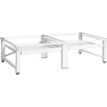 vidaXL Podstavec pod pračku a sušičku s výsuvnými policemi bílý