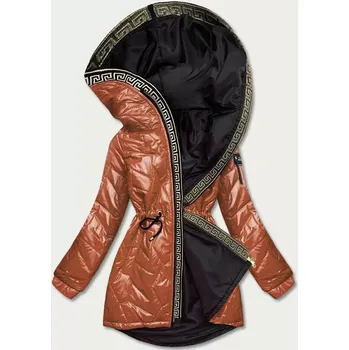 Dámská bunda Dámská bunda v karamelové barvě s ozdobným prošíváním (BR8101-14) odstíny hnědé 46