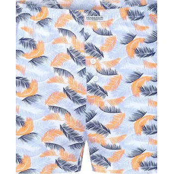 Boxerky Pánské boxerky 560 1442-MAXI ŠEDO-ORANŽOVÁ 4XL