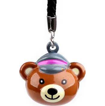 Náramek Přívěsek na klíče rolnička tučňák, panda, smajlík, myš, opice, malé, 14 hnědá světlá medvěd