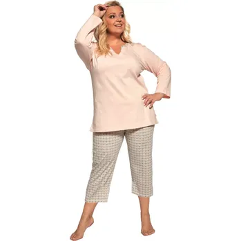 Pánské pyžamo Dámské pyžamo 766/358 Cindy plus - CORNETTE lososová 3XL