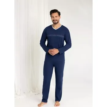 Pánské pyžamo Pyžamo Regina 485 délka/r 2XL-3XL Z25/26 pánské Modrá XXL