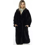 Černý dámský plyšový oversize kabát Ann Gissy (AG1-J9172) odstíny černé S (36)