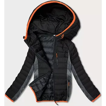 Černo-grafitová prošívaná dámská sportovní bunda (8M915-392) odstíny černé S (36)