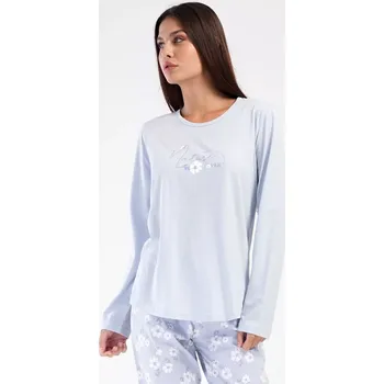 Pánská móda Dámské pyžamo dlouhé Nature lover světle modrá 4XL