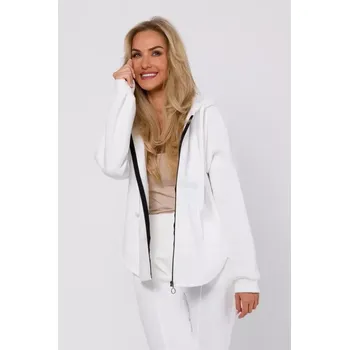 Dámská mikina M761 Mikina s kapucí na zip a klokaní kapsou - barva ecru EU L/XL