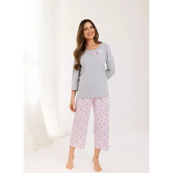 Pánská móda DÁMSKÉ PYŽAMO 711 J/25 bledá melanž L