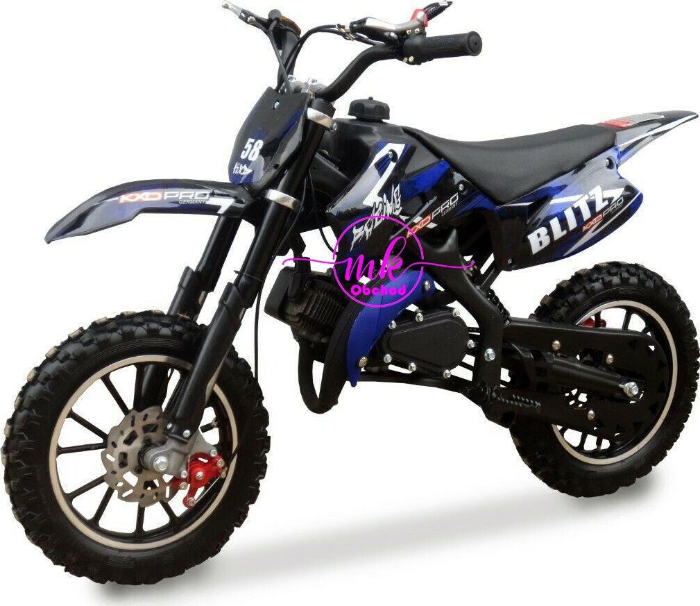 minicross KXD 708A 49cc 10/10 - modrá