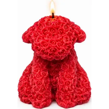 Svíčka Vonná svíčka Ovečka z růží | 130 g | Svíčkománie3D | Barva: Červená