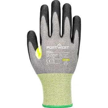 Pracovní rukavice PORTWEST CS CUT E15 PU / Neprořezné rukavice, úroveň E - šedá/černá M