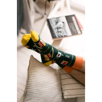 Pánské ponožky Knihy 079-014 Zelené ponožky - Více 44/46