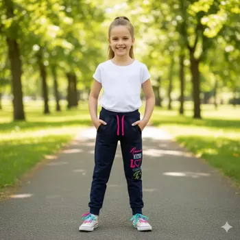 Dívčí tepláky Kugo M6013 tmavě modré