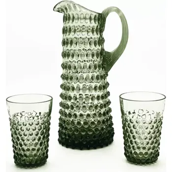 přísavka na sklo Nápojová souprava Ananas Hobnail 1+2- lesní zelená | 124982